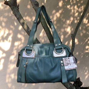 B. MAKOWSKY Montgomery E/W Leather Satchel Basil